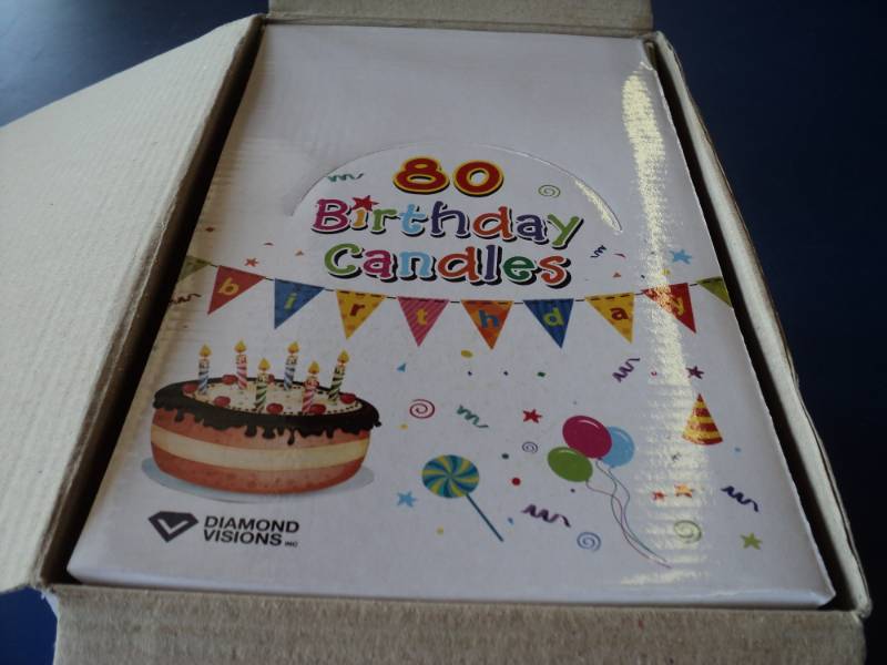 lot 7956 image: (1) box of (36) 80 ct. Birthday Candles