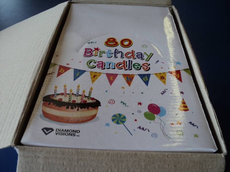 lot 7957 image: (1) box of (36) 80 ct. Birthday Candles