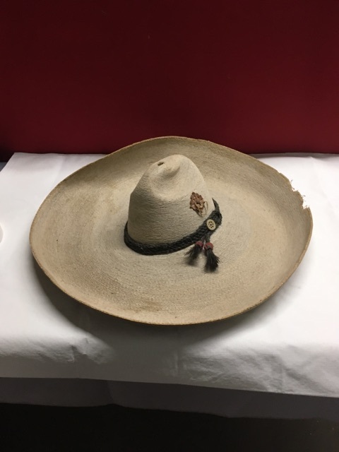 lot 3649 image: Mexican Sombrero Hat with Neck Strap