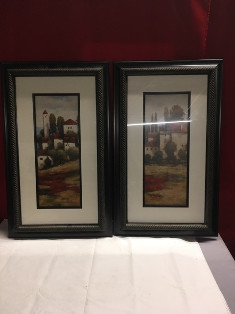 lot 3650 image: Framed and Matted Coordinating Prints