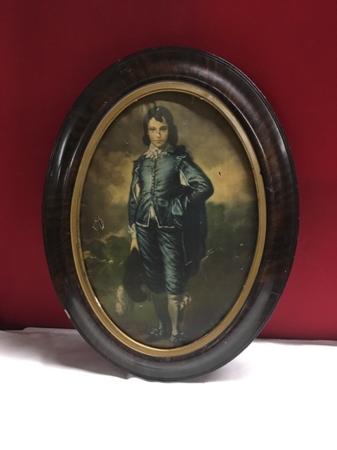 lot 3657 image: Vintage Oval Framed English Boy Picture