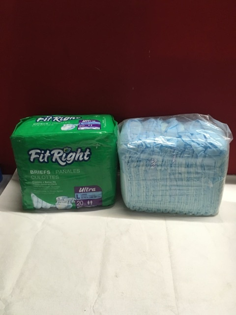 lot 3664 image: Two Pkg Adult Diapers Sz Lg