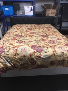 lot 3614 image: Bed Frame and Premier Comfort Mattress by Serta