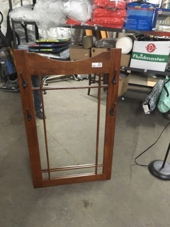 lot 3625 image: Rectangle Wood Framed Mirror