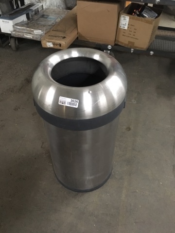 lot 3626 image: SS Commercial Lined Trash Recepticle  Can