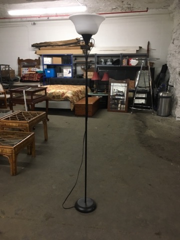 lot 3627 image: Tall Floor Lamp with White Shade