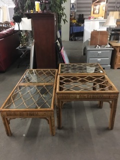 lot 3629 image: Matching Coffee  End Table Set