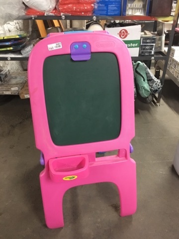 lot 3681 image: Pink  Blue Double Sided Art Easel Toddler Size