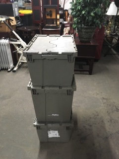 lot 3687 image: Three Stacking Locking Lid Storage Totes