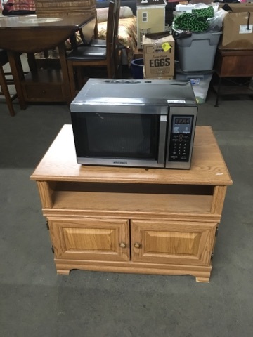 lot 3692 image: Microwave with Composite Stand