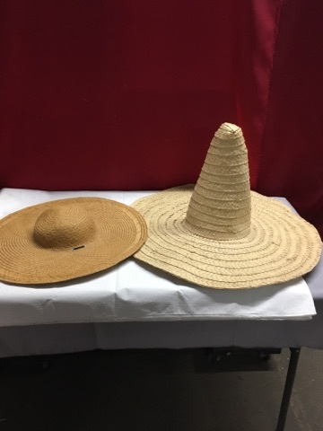 lot 3717 image: Lot of Two Straw Gardening  Sun Hats