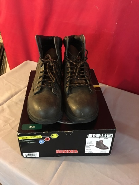lot 3749 image: Lace Up Work Boots Sz 14