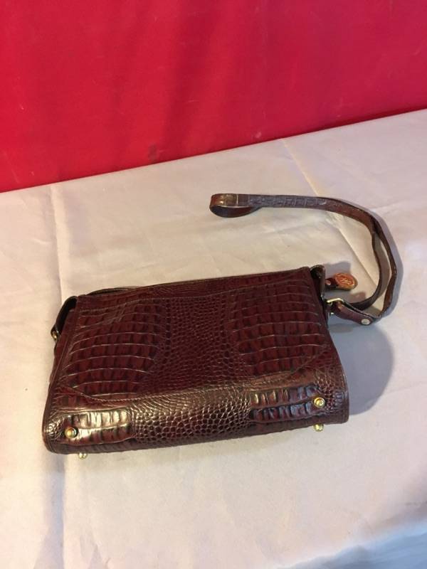 lot 3758 image: Brown Alligator Look Clutch  Purse  Handbag