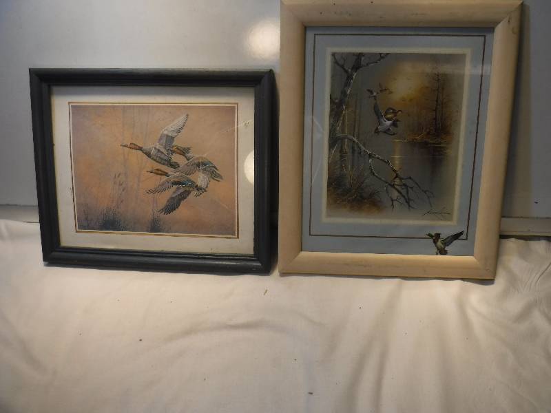 lot 4183 image: Framed duck artwork prints
