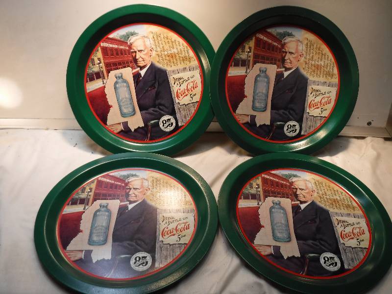 lot 4297 image: coca cola tin serving trays