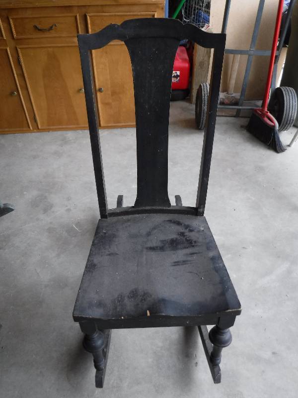 lot 4323 image: antique solid wood rocking chair