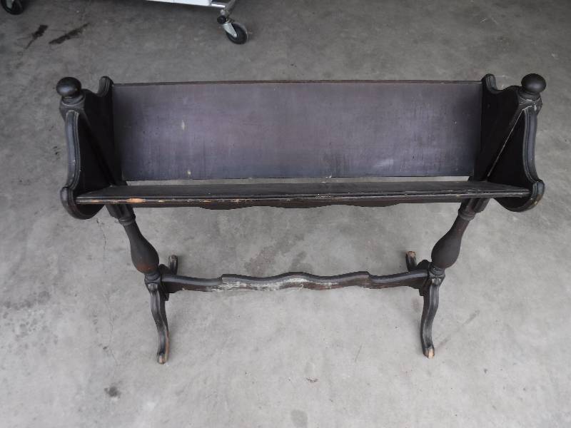lot 4330 image: Vintage Dark wood Book Trough