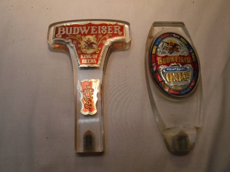 lot 4354 image: vintage budweiser tap handles