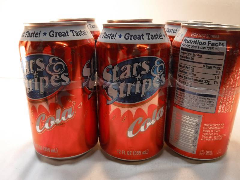 lot 4357 image: 6 pack of unopened Stars and Stripes Cola