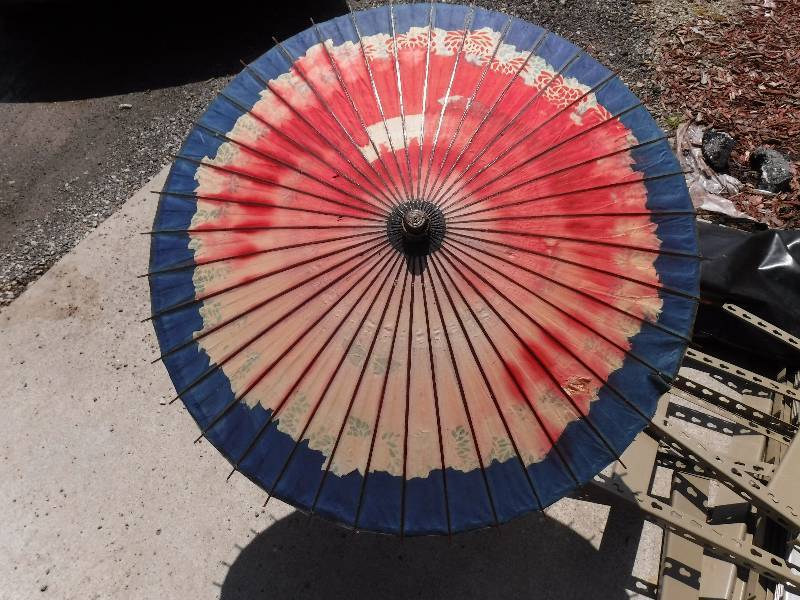 lot 4367 image: Pair of  large paper umbrellas made in Japan