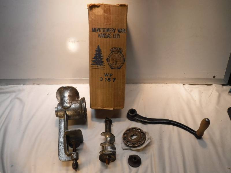 lot 4374 image: Vintage meat grinder from montgomery ward