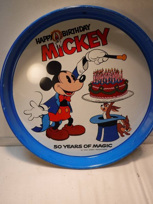 lot 4389 image: Mickey Mouse 50th birthday tray