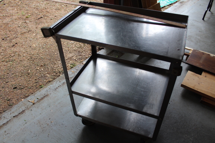 lot 5703 image: Stainless Steel Bus Cart - 3 Shelves