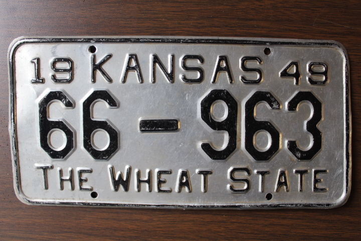 lot 5752 image: 1949 Kansas License Plate