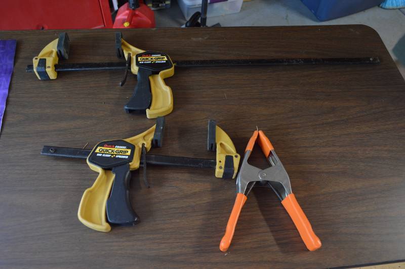 lot 5814 image: 3 Clamps - 2 Bar Clamps and Spring Clamp