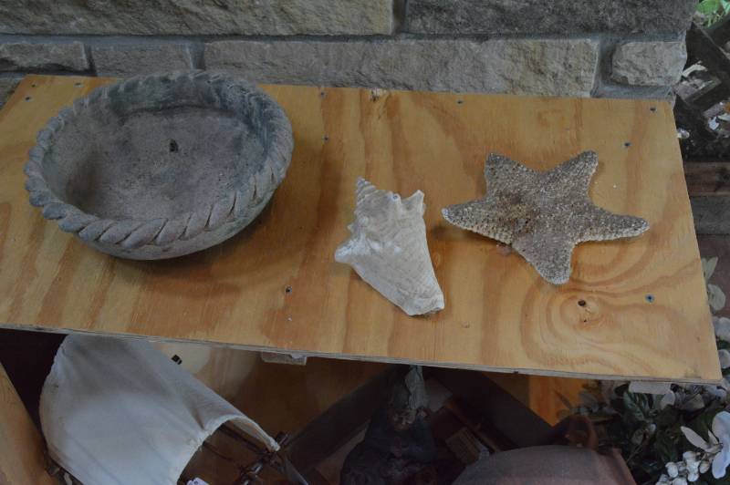 lot 5623 image: Heavy Bowl and Conch Shell and Starfish