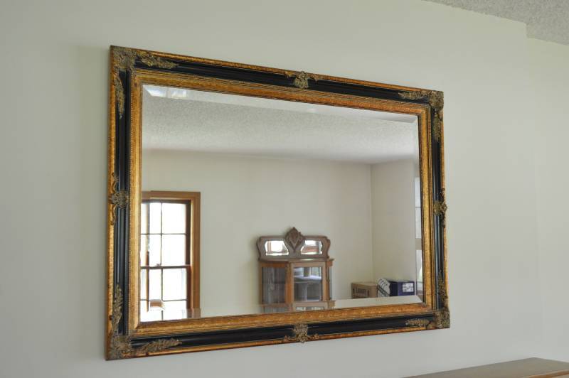 lot 5651 image: Beveled Edge Mirror in Ornate Frame