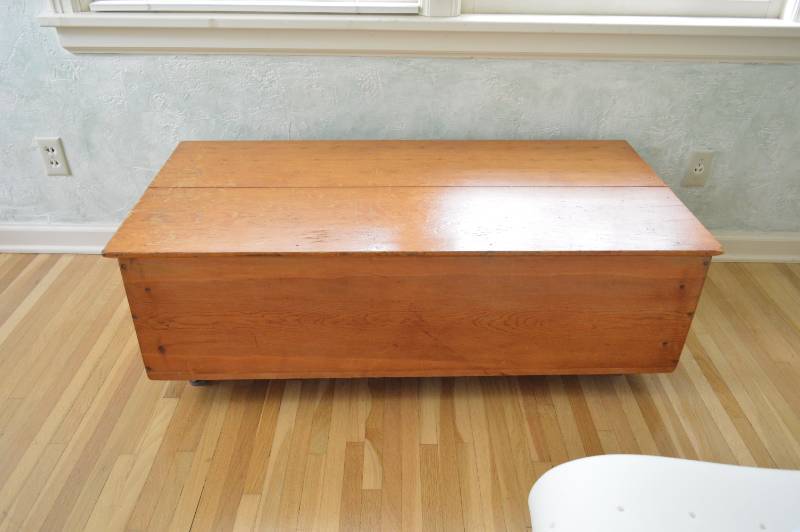 lot 5659 image: Pine Box on Wheels - 47 by 23 by 16 tall