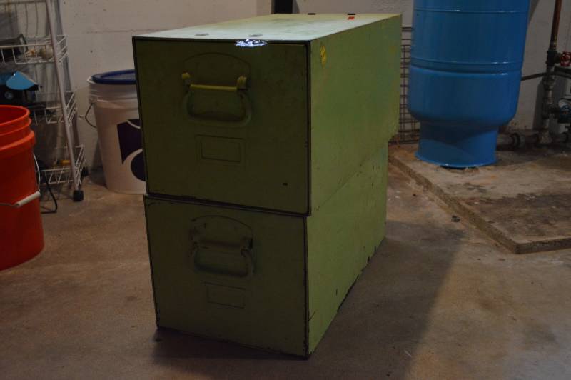 lot 5665 image: 2 Army Issue File Cabinets