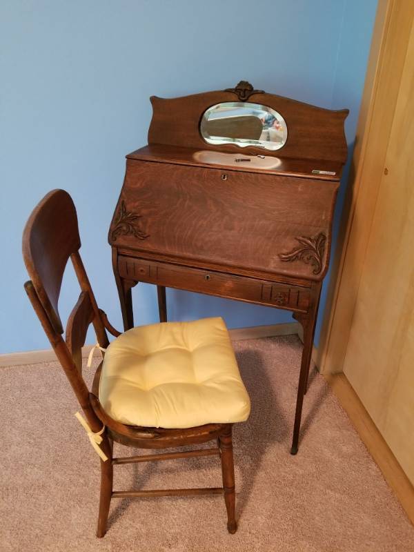 Antique Writers Desk With Chair Home Furniture King Size Poster