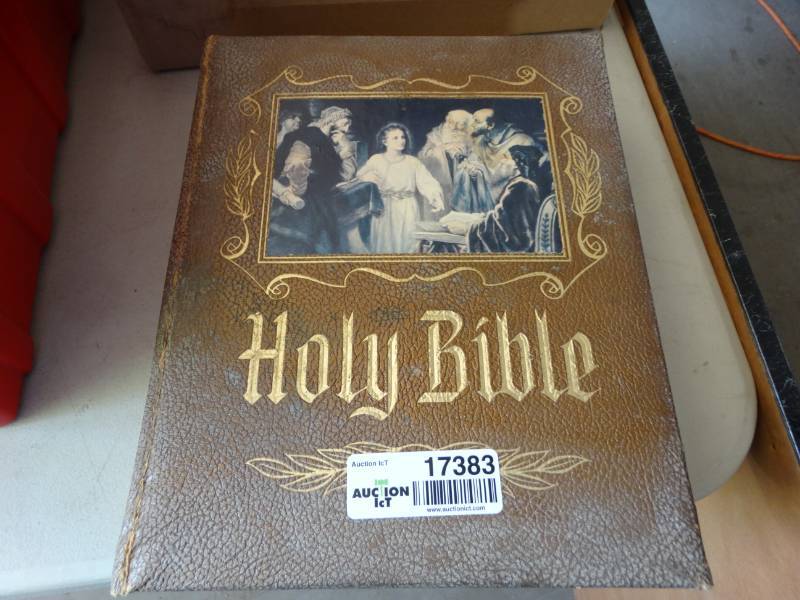lot 17383 image: Large holy bible.