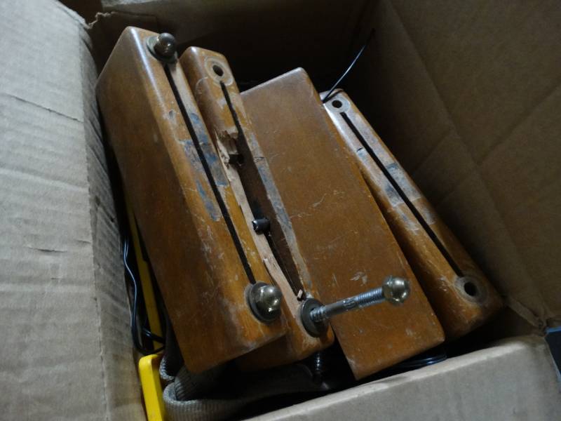 lot 17542 image: Lot of nails, hand tools, hardware, wood blocks & more.