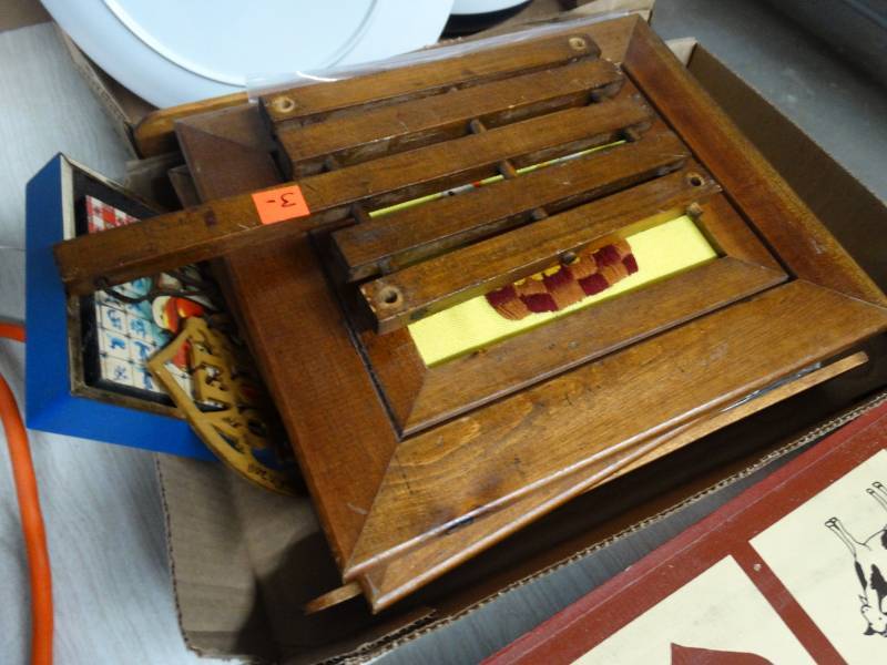 lot 17553 image: Lot of framed crochet & more.