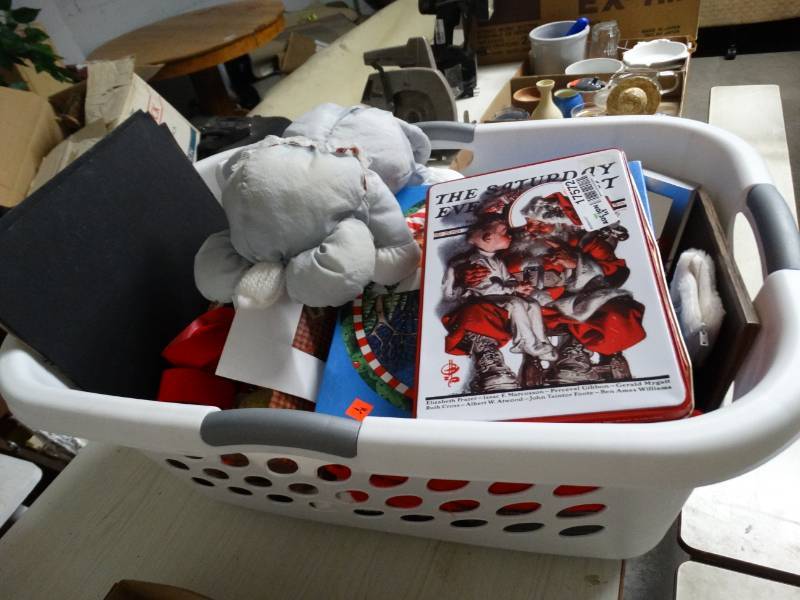 lot 17572 image: Lot of christmas decor, tote not included.