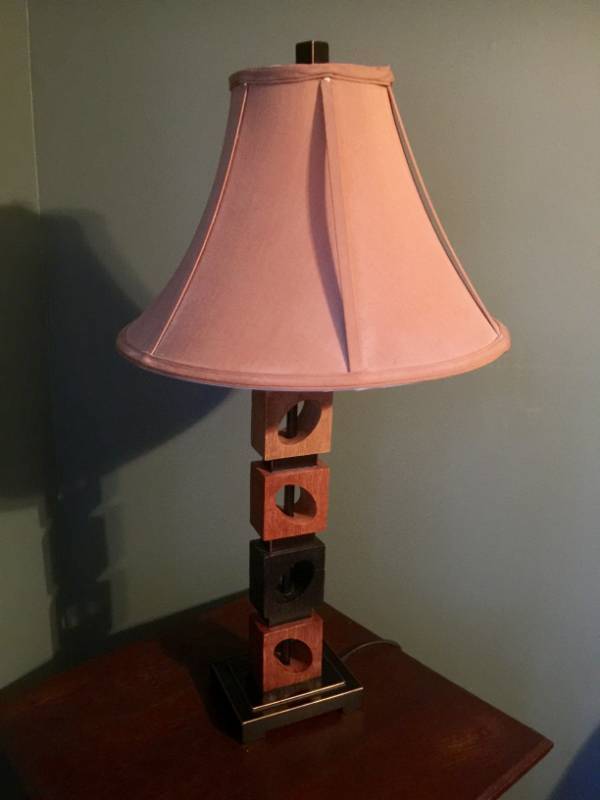 Modern Style Wood Block Lamp With Shade Works Rustic Vintage Modern Style Wood Block Lamp With Shade Works Rustic Vintage Antiques Home Decor Paintings Volume 2 Equip Bid
