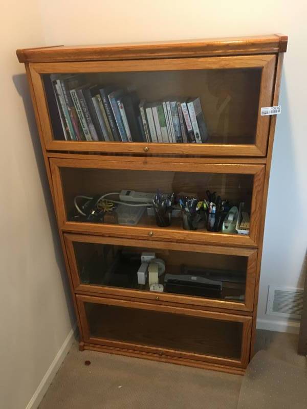 lot 13739 image: Four Shelf Composite Barrister Bookcase with Contents NOT Included