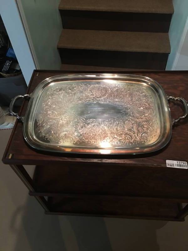 lot 13795 image: International Silver Co. Georgian Court #4782 Rectangle Double Handled Tray