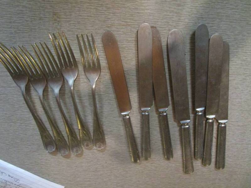 lot 13755 image: German Silver (not Sterling) Flatware Set from Grandparents Estate