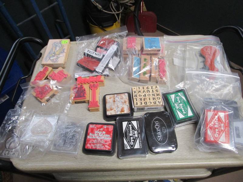 lot 13809 image: Lot of Scrapbooking Stamps and Ink Pads