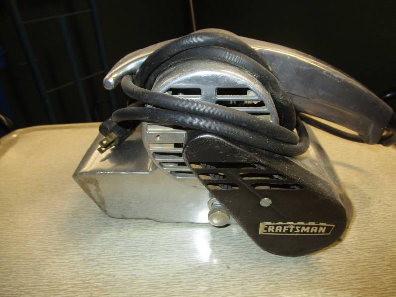lot 13813 image: Vintage Corded Craftsman 3 Belt Sander Metal