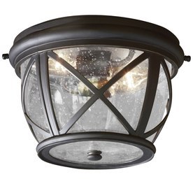 lot 6843 image: allen  roth Castine 10.9-in W Rubbed Bronze Outdoor Flush Mount Light