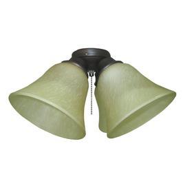 lot 6844 image: Harbor Breeze 4-Light Bronze Incandescent Ceiling Fan Light Kit with Alabaster Glass or Shade