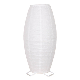 lot 6903 image: Style Selections Erskin 17.75-in White Standard Desk Lamp with Paper Shade