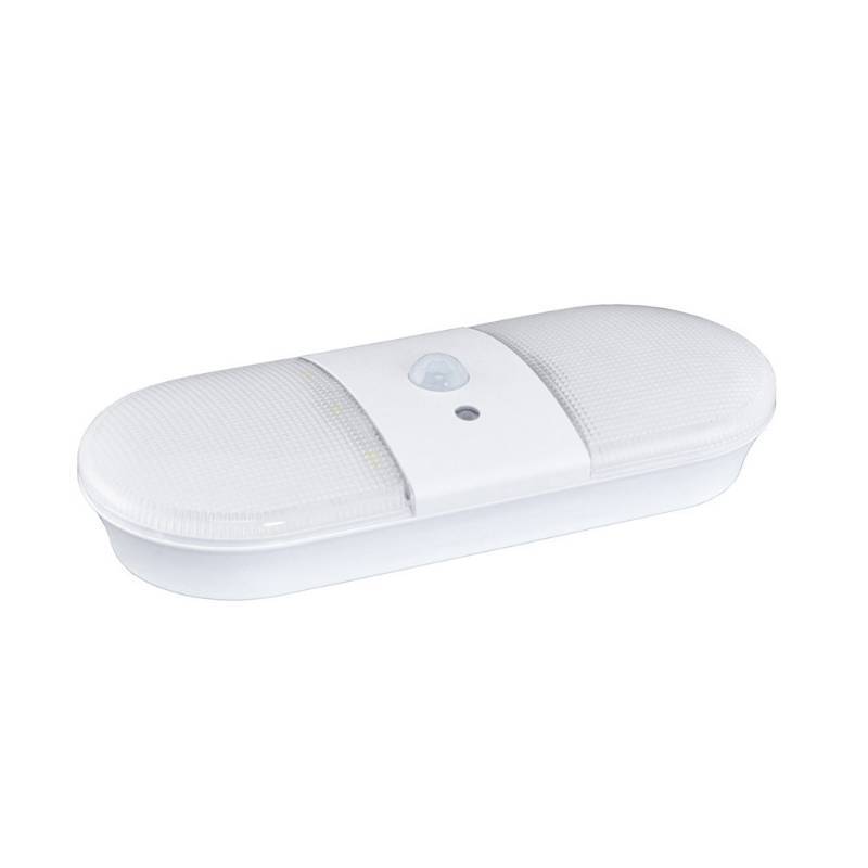 lot 6907 image: Ecolight Battery-operated Led Dual Lens Motion Utility Light 6-inch White