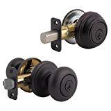lot 6914 image: Kwikset Bronze Entry Knob And Single Cylinder Dead