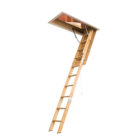 lot 6918 image: Louisville Elite 7.75-ft to 10.25-ft Type I Wood Attic Ladder
